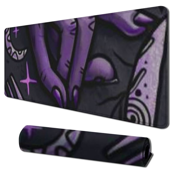 nygtbtfer Magic Goth Gray Gaming Mouse Pad, Long Extended XL Mousepad, Large Desk Pads Keyboard Mat, 31.5x11.8 in