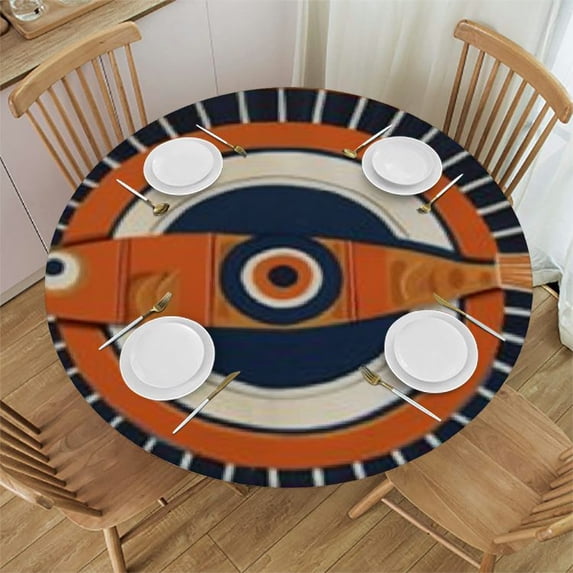 nygtbtfer Mandala Sun Painting Round Tablecloth Round Fitted Table Cover with Elastic Edge Washable Outdoor Circle Table Cloths for Kitchen Dining Party Picnic Indoor Patio Decor 38-42
