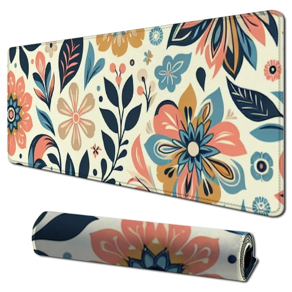 nygtbtfer Memory Foam Wrist Support Mouse Pad Comfortable Padded Wrist Mousepads Desktop Notebook Mouse Mat (Pretty Flower Foam) 31.5x11.8 in
