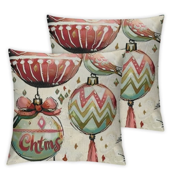 nygtbtfer Merry Christmas Throw Pillow Covers Pillow Case Pink Christmas Farmhouse Decorative Cushion Case for Home Office Room Couch Sofa White