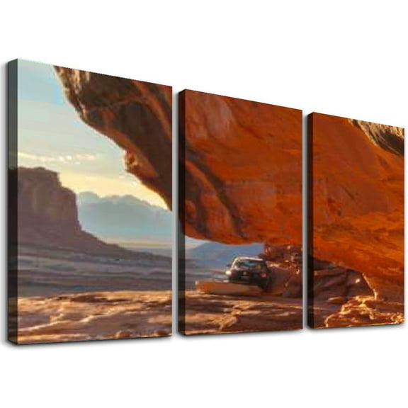 nygtbtfer Mesa Arch sunrise landscape in Canyonlands National Park Canvas Wall Art Hanging Paintings Modern Artwork Abstract Picture Prints Home Decoration Gift Unique Designed Framed 12x16x3pcs