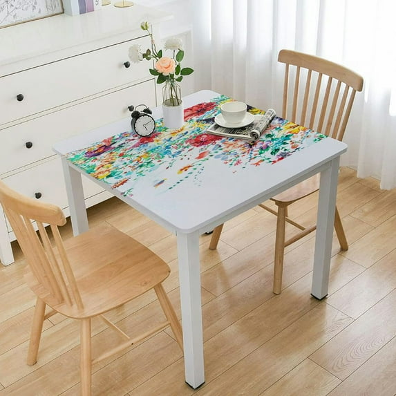 nygtbtfer Modern Floral Fabric Tablecloth - Wrinkle Free Table Cloth for Spring Summer Decorations, Picnics and Dinner Parties - Indoor Outdoor, Stain and Water Resistant, Rectangle