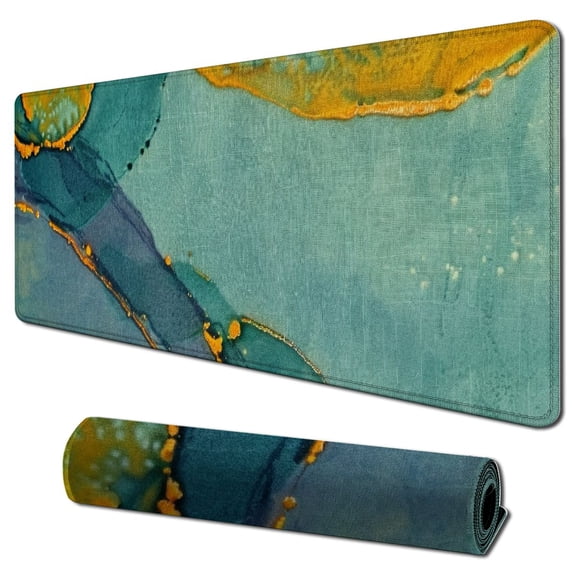 nygtbtfer Modern Teal Marble Round Mouse pad Mousepad Non-Slip Rubber Base Mouse Pads for Computers Laptop Office Desk Accessories Mouse pad 31.5x11.8 in