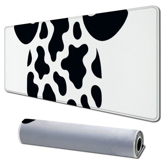 nygtbtfer Mouse Pad, Cow Texture Pattern Round Mousepad, Non-Slip Rubber Base, Gaming Mouse Mat for Laptop, Computer & PC 31.5x11.8 in