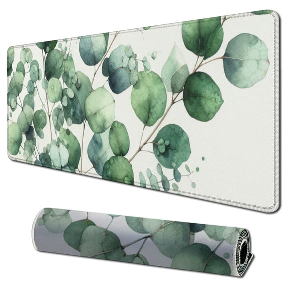 nygtbtfer Mouse Pad, Cute Mousepad with Design,Grass Leaves Mat, Small Non-Slip Rubber Gaming Pads, Office Home Personalized Pad 31.5x11.8 in