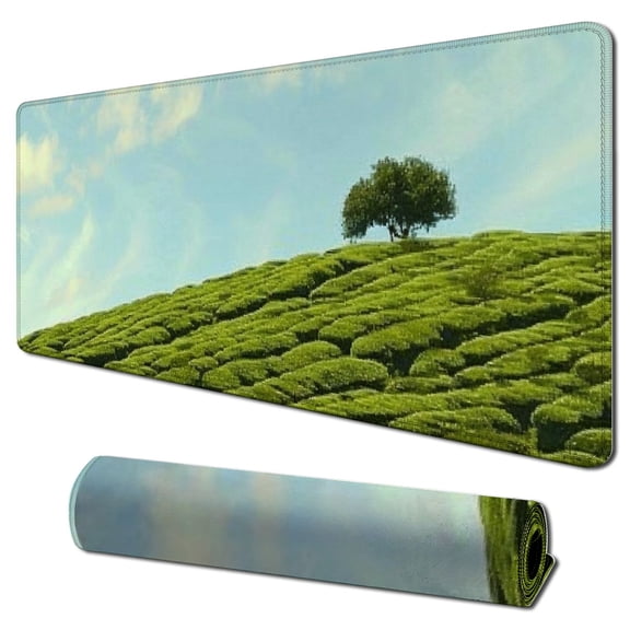 nygtbtfer Mouse Pad - Farm Field Grass Hill Landscape Nature Outdoors 31.5x11.8 in