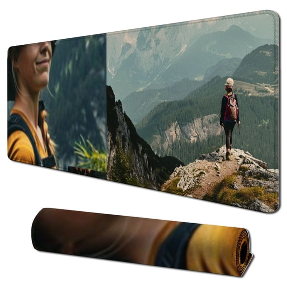 nygtbtfer Mouse Pad with Your Own Photos Text Name, Large Desk Gaming Mat for Christmas, Mousepad Gift for Wife Husband Boy Girl Friend Family Colleague 31.5x11.8 in