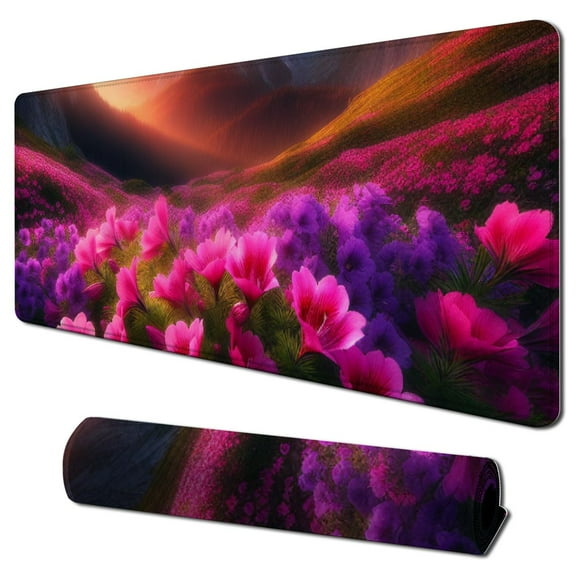 nygtbtfer Mouse Pad, Purple Flowers Computer Mouse Pads Desk Accessories Non-Slip Rubber Base,Mousepad for Laptop Mouse