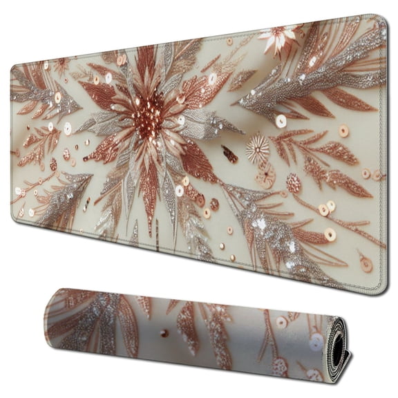 nygtbtfer Mouse Pad, Rose Gold Marble Mouse Pad, Custom Gaming Mouse Pads with Designs, Modern Marbling Mousepad, Portable Office Non-Slip Rubber Base Wireless Mouse Pad for Laptop Mat 31.5x11.8 in