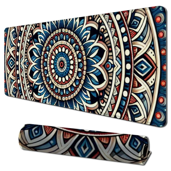 nygtbtfer Mouse Pad, Round Mouse Mat, Cute Mouse Pad with Design, Non-Slip Rubber Base Mousepad with Stitched Edge, Waterproof Women Office Mouse Pad, Small Size, Pretty 31.5x11.8 in