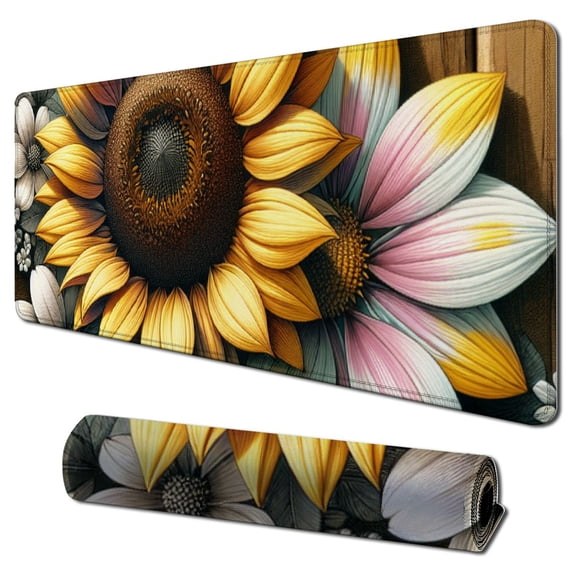 nygtbtfer Mouse Pad Set, Desk Pad + Keyboard Wrist Rest Support + Mouse Wrist Rest + for Office,Home,Computer,Laptop Cute Cow and