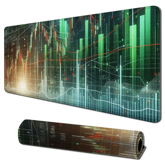 nygtbtfer Mouse Pad Stock Market Trading Graph in Futuristic Suitable for Financial Mousepad  for Notebooks,Desktop Computers Mouse Mats, Office Supplies