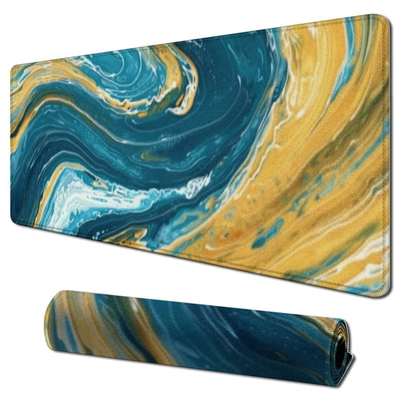 nygtbtfer Mouse Pad,Teal Texture Mouse Pad Non-Slip Rubber Base Desk Mat, Large Extended Mousepad Protector for Home Office 31.5x11.8 in