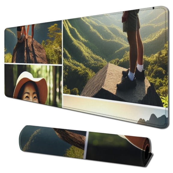 nygtbtfer Mouse Pad with Your OwnPhotos Text Name, Large Desk Gaming Mat for Christmas, Mousepad Gift for Wife Husband Boy Girl Friend Family Colleague