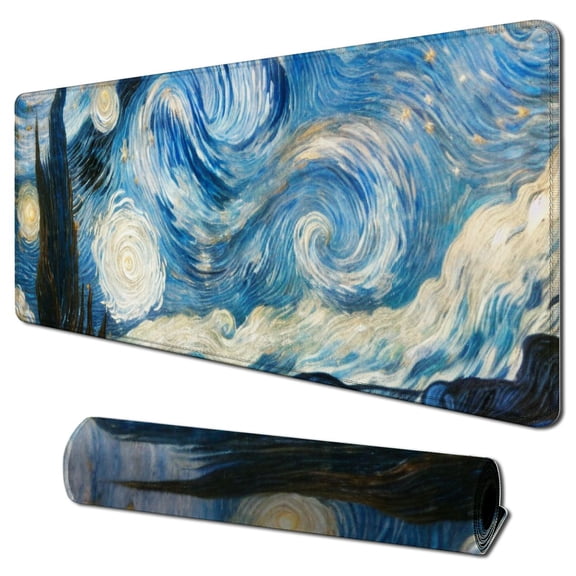 nygtbtfer Mouse Pads for Computers Ergonomic Nonslip Van Gogh Wrist Support-Lightweight Rest Mousepad for Office,Gaming,Computer, Laptop & Mac,Pain Relief,at Home Or Work () 31.5x11.8 in