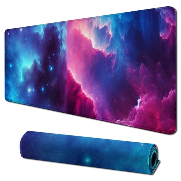nygtbtfer Mouse pad Computer Laptop Mousepad Blue and Purple Desktop Mouse Pad Washable Non-Slip Rubber Small Mouse pad 31.5x11.8 in