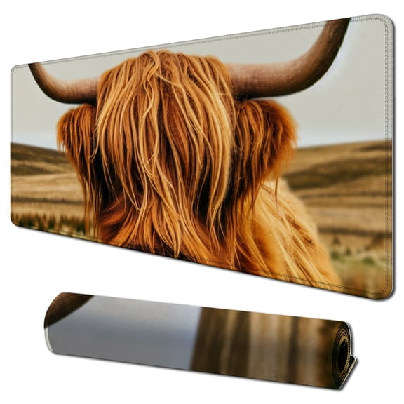 nygtbtfer Mouse pad for Office, Cute Farm Animals in Fall Non-Slip Rubber Base Computer Mousepad for Wireless Mouse 31.5x11.8 in