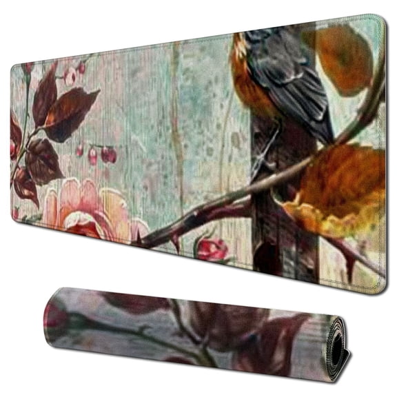 nygtbtfer Mousepad Farmhouse Mouse pad Wood Mousepad Boho Mouse pad Antlers Flowers Teachers Gift Mouse mat Rectangle Mouse pad Office Supplies Friends 31.5x11.8 in