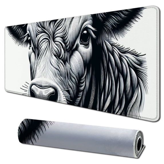 nygtbtfer Mousepad Protected Mouse Pads/Mat with Wrist Support, Design for Cow Milk Animal Meadow Farm Cattle Nature Farming Calf Brown Head White Cou
