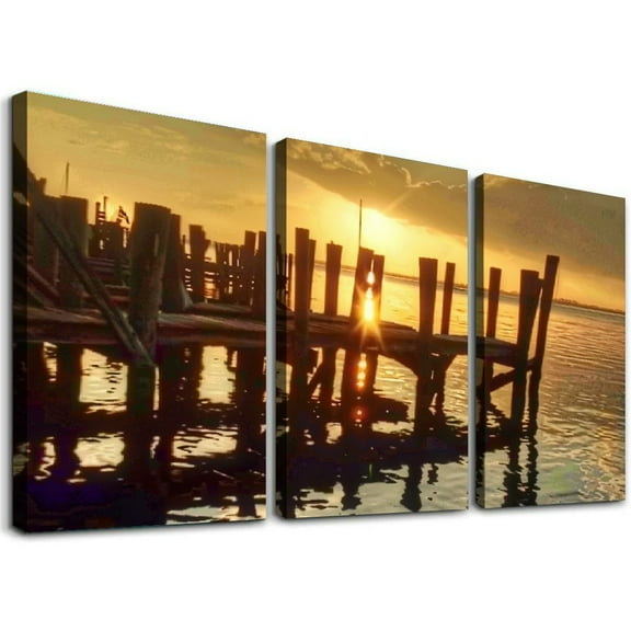 nygtbtfer Multi Wood Printings Art Print Box Framed Picture Wall Hanging Landscape Catwalk Rio - Framed and Ready to Hang - ref. 12x16x3pcs