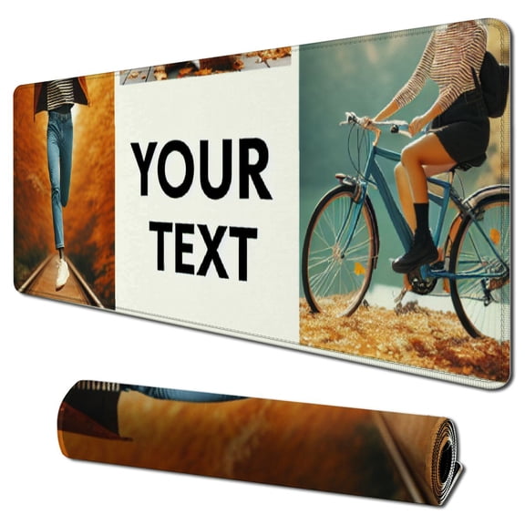 nygtbtfer Multiple Pictures/PhotosImages and Text Gift Gaming Mouse Pad 31.5x11.8 in
