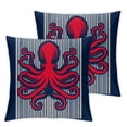 thumbnail image 1 of nygtbtfer Navy Blue Sea Decor Pillow Covers Ocean Theme Turtle-Seahorse-Octopus-Crab Pattern Decorative Cushion Cover Coastal Pillowcases White, 1 of 7