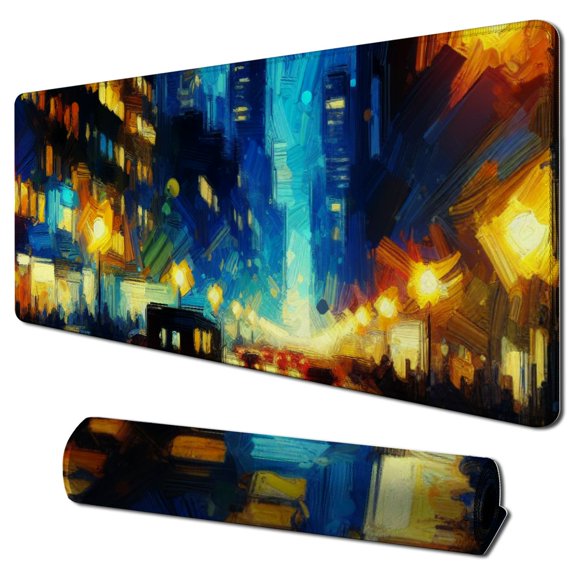 nygtbtfer Night Boats Non-Slip Rubber Abstract Artwork Home Office Computer Laptop PC Mac Mouse Pad 31.5x11.8 in