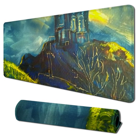 nygtbtfer Night Boats Non-Slip Rubber Abstract Artwork Home Office Computer Laptop PC Mac Mouse Pad 31.5x11.8 in