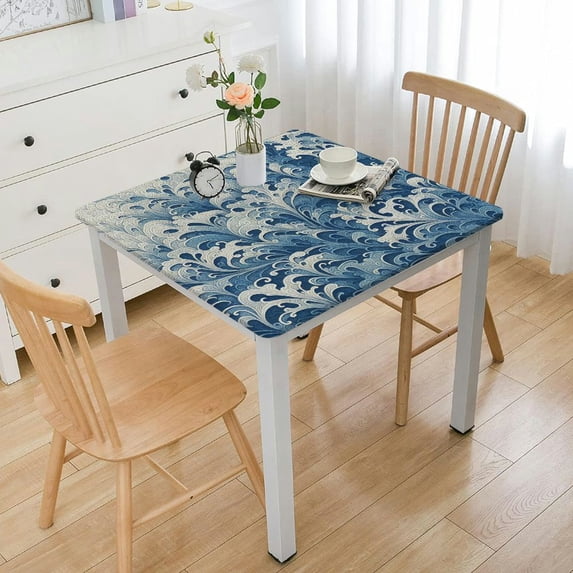 White Gear Blue Rounded Square nygtbtfer Ocean Coral Tablecloth for Round/Rectangle/Oval/Square ...