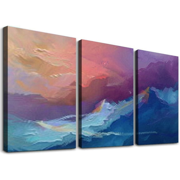 nygtbtfer - Oil Painting Boat Sailing Landscapes MULTI Canvas Art Print Box Framed Picture Wall Hanging - Hand Made In The UK - Framed And Ready To Hang 12x16x3pcs