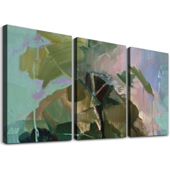 nygtbtfer - Oil Painting Tree Abstract Landscapes MULTI Canvas Art Print Box Framed Picture Wall Hanging - Hand Made In The UK - Framed And Ready To Hang 12x16x3pcs