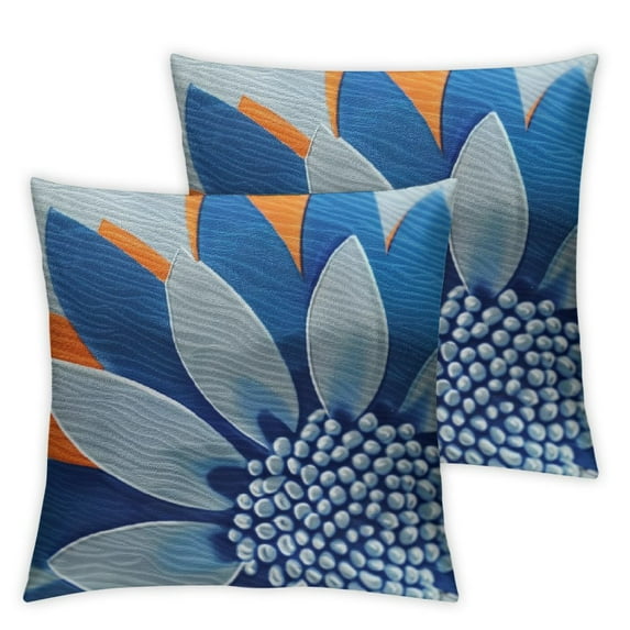 nygtbtfer Orange Pillow Covers Set of 2 Fall Colored Dahlia Flower Outdoor Decorative Throw Pillows Autumn Themed Pillowcases Linen Cushion Case Decor for Sofa Couch Bed White