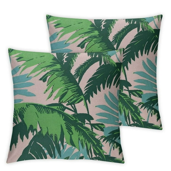 nygtbtfer  Outdoor/Indoor Swaying Palms Throw Pillows, Count,Green White