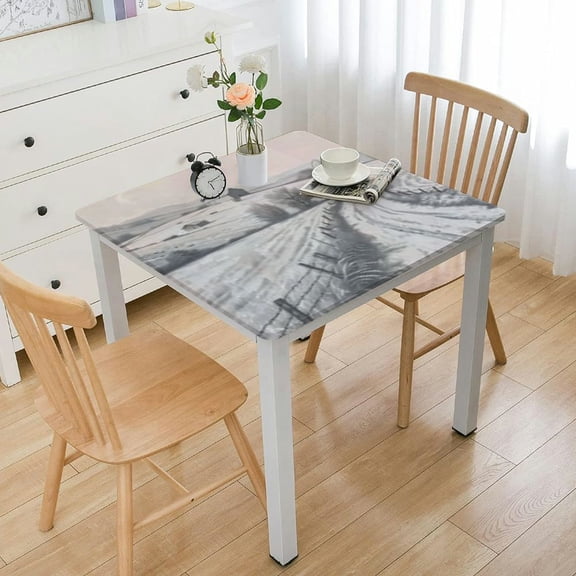 nygtbtfer Outdoor Nostalgic Farm Pattern  Tablecloth with Umbrella Hole and Zipper Stain Resistant Waterproof Table Cover for Camping Party  46*46