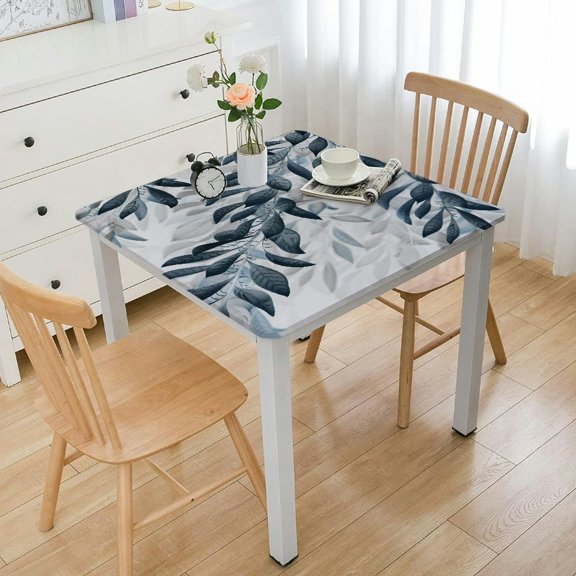 nygtbtfer Outdoor Tablecloth with Umbrella Hole & Zipper, Blue Botanical Square Tablecloth, Pastoral Spring Floral Summer Birds Patio Table Cover Table Cloth for Picnic/Party
