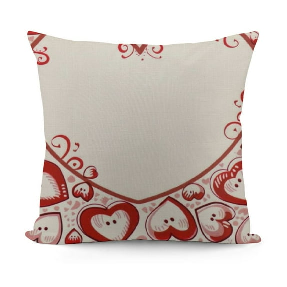 nygtbtfer Outdoor Throw Pillow Cover Romantic Love Heart Waterproof Cushion Pack Polka Dot Stripe Lattice on Flax Pillow Cases Home Decoration for Patio Garden Couch Sofa