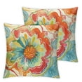 thumbnail image 1 of nygtbtfer  Outdoor Throw Pillow Covers , Covers ONLY Modern Paisley Pattern Decorative Square Toss Pillow Case Pack of 2 for Home Patio Garden Sofa Bed Furniture, Flower Multi White, 1 of 7