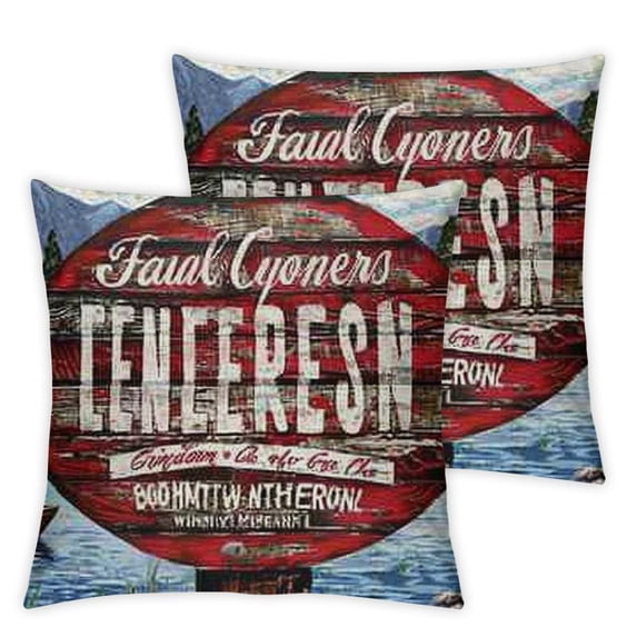nygtbtfer Pack of 2 Lake Rules Decorative Throw Pillow Covers, Soft Welcome to The Lake Square Cushion Case Set for Couch Bedroom Living Room,Lake House Decor Red Black Pillow Cases Pillowcases White