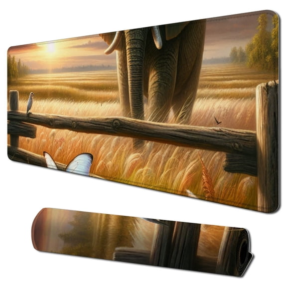 nygtbtfer Peaceful Farm Cow Mouse Pad Country Anti Slip Gaming Mouse Pad for Laptops Office Computer Mouse Padsnch 31.5x11.8 in