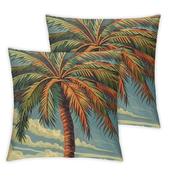 nygtbtfer  Pillow Case Vintage Tropical Palm Tree Lumbar Pillow Case Cushion  Hawaiian Tropical Palms Leaf Vintage Green Couch Pillow with Hidden Zipper Closure for Bedroom White