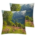 thumbnail image 1 of nygtbtfer Pillow Cases for Bed Bedding Decoration Beautiful View Snowcapped Mountain Scenery Nature Parks Outdoor Natural Floral Cozy Pillowcase Soft Decorative Cover 20x20in, 1 of 7