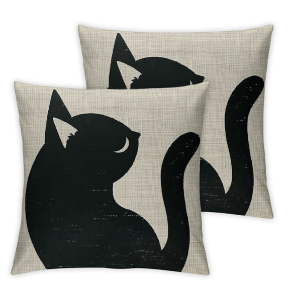 nygtbtfer Pillow Cover,Cute Black and White in Shape Cushion Covers Home Decorative Throw Pillowcases White