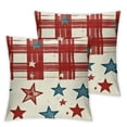 thumbnail image 1 of nygtbtfer Pillow Cover Red Blue Star Firework Throw Pillow Case Buffalo Plaids Cushion Cover for Home Couch Sofa Car Decor White, 1 of 7
