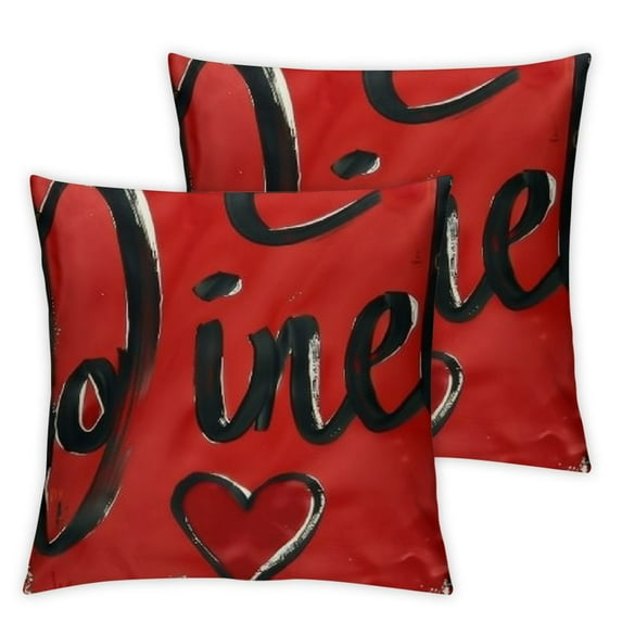 nygtbtfer Pillow Covers Farmhouse Buffalo Plaids Throw Pillow Red Heart Truck Cushion Cover for Home Couch Sofa Wedding Anniversary, Set of 2 White