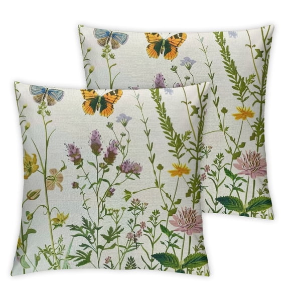 nygtbtfer Pillow Covers Set of 2,Sage Green Throw Pillows Case,Seasonal Outdoor Decorative Square Linen Decor Cushion Covers for Home Sofa Bed Couch White