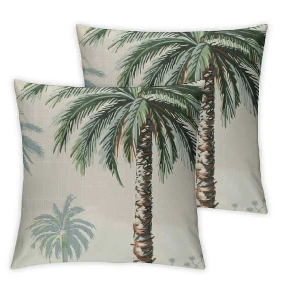nygtbtfer Pillow Covers Set of 2 Khaki Coconut Palm Tree Throw Pillow Covers Decorative Pillow Covers for Couch Bed Chair Outdoor White