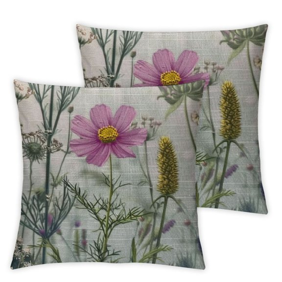 nygtbtfer Pillow Covers Set of 2, Leaves Floral Throw Pillow Covers Decorative Pillows for Couch Sofa Home White