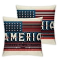 thumbnail image 1 of nygtbtfer Pillow Set of 2 Blue Red White Stripes Stars Throw Pillow Covers Faith Family Freedom American Flag Flower Boot Pillows for Home Sofa Couch Deal of The Day White, 1 of 7