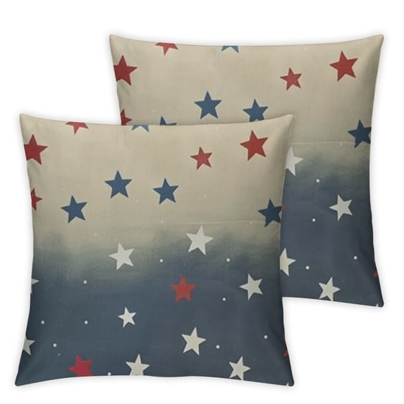 nygtbtfer Pillow Set of 2, White Red Blue Decor Throw Pillows Pillowcase Outdoor Decorations for Sofa Home White