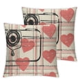 thumbnail image 1 of nygtbtfer  PillowPink Truck with Love Heart Plaid Throw Pillow Case Spring Farmhouse Decorative Cushion Case for Home Cushion Sofa Wedding Anniversary, Set of 2 White, 1 of 7